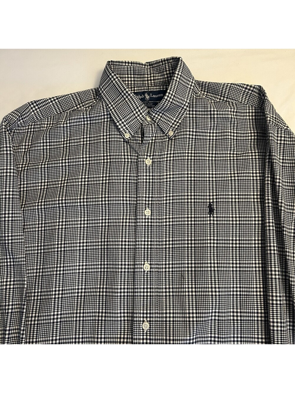 Polo Ralph Lauren Blake Button Down Shirt Mens Medium Plaid Check 100% Cotton